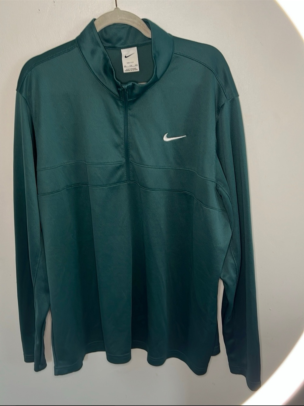 Nike Men's Teal Quarter-Zip Performance Top